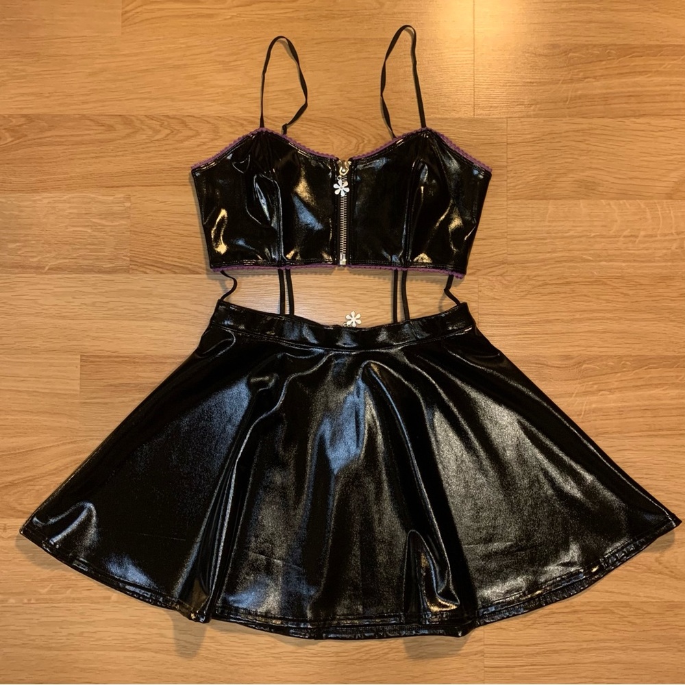 (SOLD) Dolls Kill Current Mood Black Patent PU/Faux Leather Set